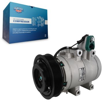 Air Conditioner AC Compressor w/ GLB-HY11491 For Hyundai Tucson Santa Fe Sonata Kia Optima Magentis