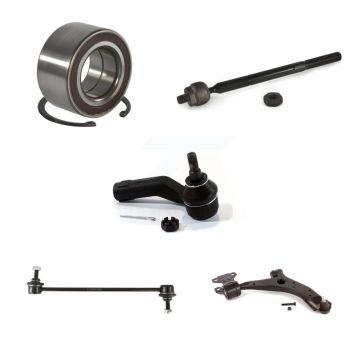 Front Right Bearing Lower Control Arm Tie Rod Link Kit (5Pc) For 2010-2013 Mazda 3 Sport K77-101310