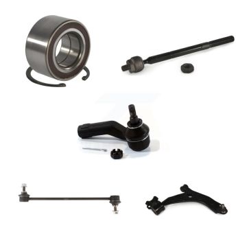 Front Right Bearing Lower Control Arm with BJ Tie Rod Link Kit (5Pc) For Mazda 3 5 Sport K77-101313