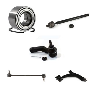 Front Right Bearing Lower Control Arm with Ball Joint Tie Rod Link Kit (5Pc) For Mazda 3 K77-101314