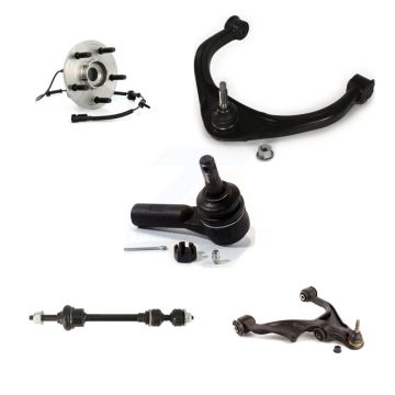 Front Right Hub Bearing Lower Upper Arm Outer Tie Rod & Link Kit (5Pc) For Dodge Ram 1500 K77-101366