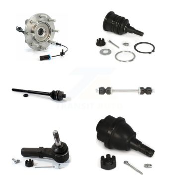 Front Hub Bearing Upper Lower Ball Joint Tie Rod & Link Kit (6Pc) For GMC Sierra 3500 HD K77-101385