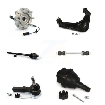 Front Bearing Upper Arm Lower Ball Joint Tie Rod & Link Kit (6Pc) For GMC Sierra 3500 HD K77-101413