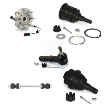 Front Bearing Upper Lower Ball Joint Outer Tie Rod Link Kit (5Pc) For GMC Sierra 3500 HD K77-101428