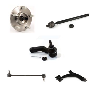 Front Right Bearing Lower Control Arm with Ball Joint Tie Rod Link Kit (5Pc) For Mazda 3 K77-101475