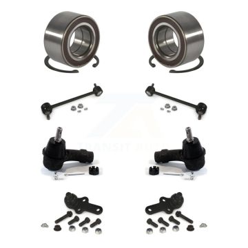 Front Wheel Bearing Lower Ball Joint Outer Tie Rod Sway Bar Link Kit (8Pc) For Ford Focus K77-101816