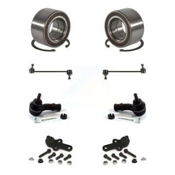 Front Wheel Bearing Lower Ball Joint Outer Tie Rod Sway Bar Link Kit (8Pc) For Ford Focus K77-101819