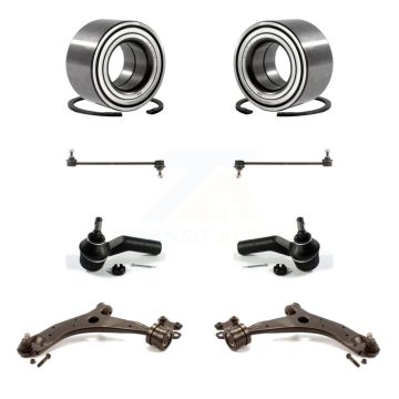 Front Bearing Lower Control Arm with Ball Joint Outer Tie Rod Link Kit (8Pc) For Mazda 3 K77-101954
