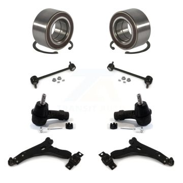 Front Bearing Lower Control Arm w/ Ball Joint Outer Tie Rod Link Kit (8Pc) For Ford Focus K77-101956