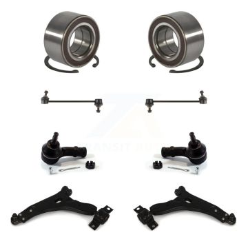 Front Bearing Lower Control Arm w/ Ball Joint Outer Tie Rod Link Kit (8Pc) For Ford Focus K77-101958