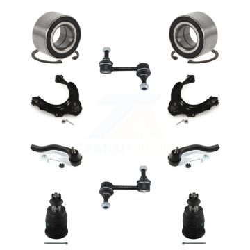 Front Bearing Upper Arm Lower Ball Joint Outer Tie Rod & Link Kit (10Pc) For Honda Accord K77-102036