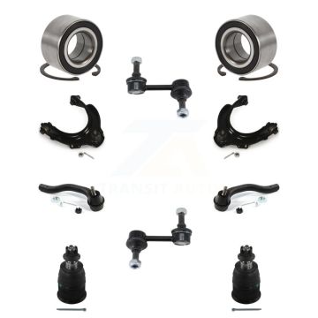 Front Bearing Upper Arm Lower Ball Joint Outer Tie Rod & Link Kit (10Pc) For Honda Accord K77-102037