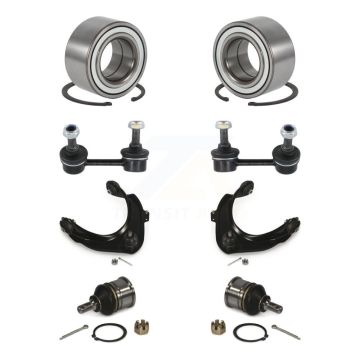 Front Bearing Lower Ball Joint Upper Control Arm Link Kit (8Pc) For Honda Accord Acura TL K77-102041