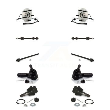 Front Hub Bearing Lower Ball Joint Outer Inner Tie Rod Link Kit (10Pc) For Dodge Ram 1500 K77-102063