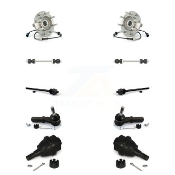 Front Bearing Lower Ball Joint Outer Inner Tie Rod Link Kit (10Pc) For Chevrolet GMC 3500 K77-102068
