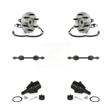 Front Hub Bearing Assembly Lower Ball Joint & Sway Bar Stabilizer Link Kit For Ford F-150 K77-102199