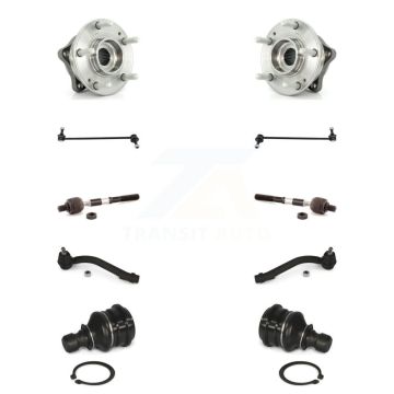 Front Bearing Lower Ball Joint Outer Inner Tie Rod & Link Kit (10Pc) For Hyundai Santa Fe K77-102227