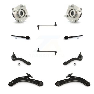 Front Hub Bearing Lower Control Arm Outer Inner Tie Rod Link Kit (10Pc) For Nissan Sentra K77-102252
