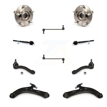 Front Hub Bearing Lower Control Arm Outer Inner Tie Rod Link Kit (10Pc) For Nissan Sentra K77-102253