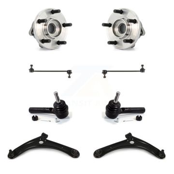 Front Hub Bearing Lower Control Arm Outer Tie Rod & Link Kit (8Pc) For 2009 Dodge Caliber K77-102275