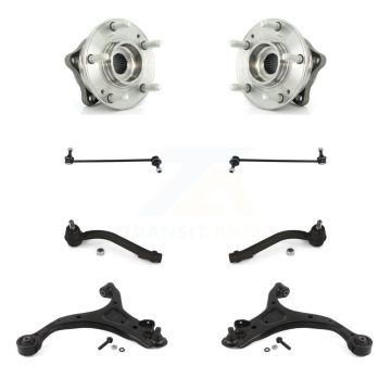 Front Hub Bearing Lower Control Arm Outer Tie Rod Link Kit (8Pc) For Hyundai Santa Fe Kia K77-102327