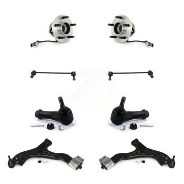 Front Hub Bearing Lower Control Arm Outer Tie Rod Link Kit (8Pc) For Saturn Vue Chevrolet K77-102330