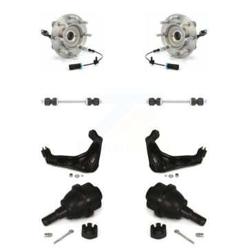 Front Hub Bearing Lower Ball Joint Upper Arm & Link Kit For GMC Sierra 3500 HD Chevrolet K77-102377