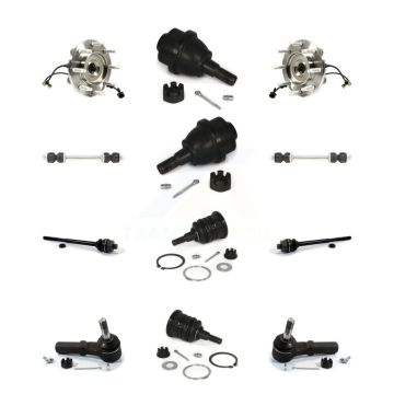 Front Bearing Upper Lower Ball Joint Outer Inner Tie Rod & Link Kit (12Pc) For GMC Sierra K77-102383