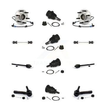Front Bearing Upper Lower Ball Joint Outer Inner Tie Rod Link Kit (12Pc) For Chevrolet XL K77-102386