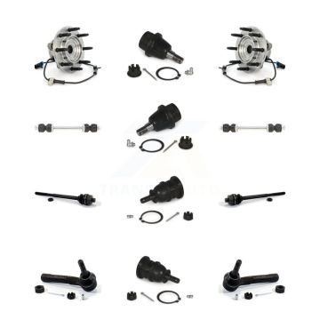 Front Bearing Upper Lower Ball Joint Outer Inner Tie Rod & Link Kit (12Pc) For Chevrolet K77-102387