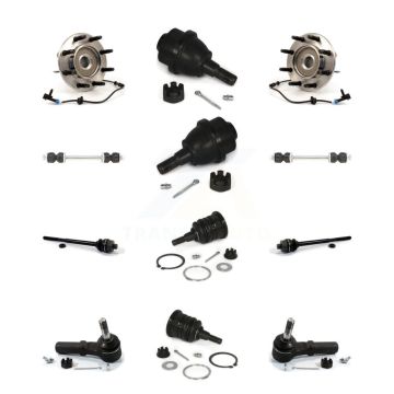Front Bearing Upper Lower Ball Joint Outer Inner Tie Rod Link Kit (12Pc) For Chevrolet HD K77-102389