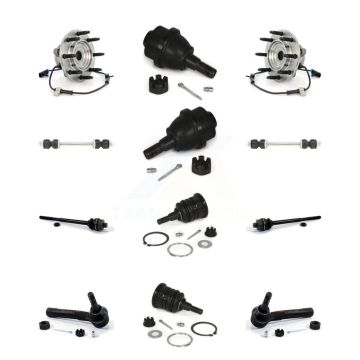 Front Bearing Upper Lower Ball Joint Outer Inner Tie Rod Link Kit (12Pc) For Chevrolet XL K77-102393