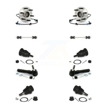 Front Bearing Upper Lower Ball Joint Outer Tie Rod Link Kit (10Pc) For Chevrolet GMC 1500 K77-102398
