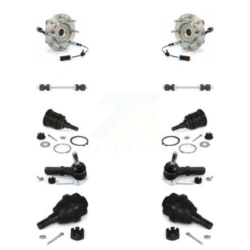 Front Bearing Upper Lower Ball Joint Outer Tie Rod Link Kit (10Pc) For GMC Sierra 3500 HD K77-102402