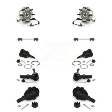 Front Bearing Upper Lower Ball Joint Outer Tie Rod Link Kit (10Pc) For Chevrolet GMC 3500 K77-102405