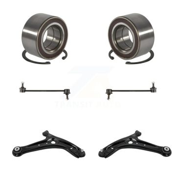 Front Wheel Bearing Lower Control Arm with Ball Joint & Sway Bar Link Kit For Ford Fiesta K77-102646