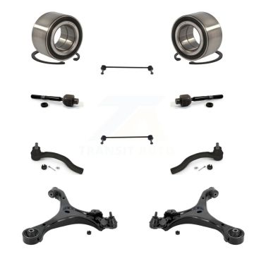 Front Wheel Bearing Lower Control Arm Outer Inner Tie Rod Link Kit (10Pc) For Honda Civic K77-102648