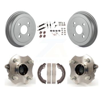 Rear Coated Brake Drum Shoe Hardware & Hub Bearing Kit For 00-05 Toyota Echo 4-Wheel ABS K7D-100037