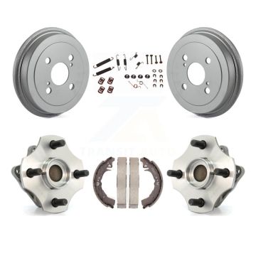 Rear Coated Brake Drum Shoe Hardware & Hub Bearing Kit For 2000-2005 Toyota Echo Non-ABS K7D-100038