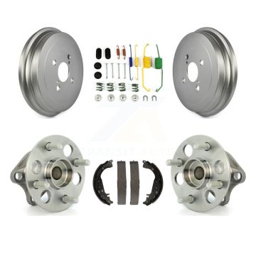 Rear Coated Brake Drum Shoe Hardware & Hub Bearing Kit For 2006-2007 Toyota Yaris Non-ABS K7D-100054