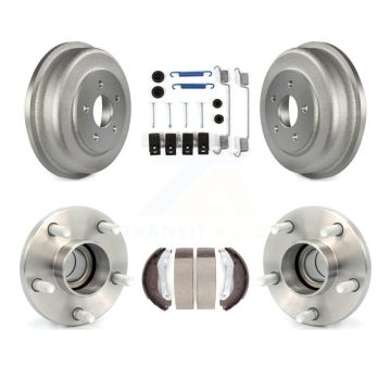 Rear Coated Brake Drum Shoe Hardware & Hub Bearing Kit For 2010-2013 Ford Transit Connect K7D-100055