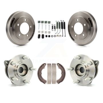 Rear Brake Drum Shoe Hardware And Hub Bearing Assembly Kit For 2008 Mitsubishi Lancer AWD K7D-100275