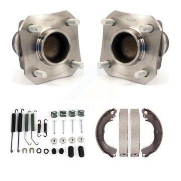 Rear Drum Brake Shoe & Hardware Hub Bearing Kit For 09-11 Nissan Versa 1.6L with Non-ABS K7D-100840