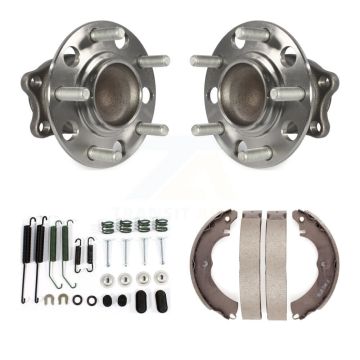 Rear Drum Brake Shoe & Hardware Hub Bearing Kit For 08 Mitsubishi Lancer FWD with Non-ABS K7D-100911
