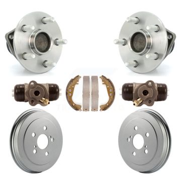 Rear Wheel Cylinders & Coated Drum Shoes Hub Bearing Kit (7Pc) For Toyota Corolla Prius K7D-100996