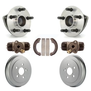 Rear Wheel Cylinders Coated Drum & Shoes Hub Bearing Kit (7Pc) For Toyota Corolla Non-ABS K7D-100999