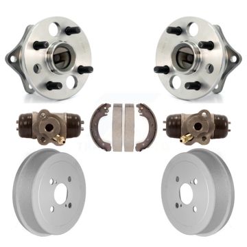 Rear Wheel Cylinders Coated Drum & Shoes Hub Bearing Kit (7Pc) For Toyota Corolla Non-ABS K7D-101001