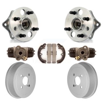 Rear Wheel Cylinders Coated Drum & Shoes Hub Bearing Kit (7Pc) For Toyota Corolla Non-ABS K7D-101002
