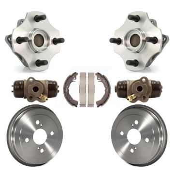 Rear Wheel Cylinders Drum & Shoes Hardware Hub Bearing Kit (7Pc) For Toyota Echo Non-ABS K7D-101023