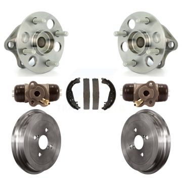 Rear Wheel Cylinders Drum & Shoes Hardware Hub Bearing Kit (7Pc) For Toyota Yaris Non-ABS K7D-101037